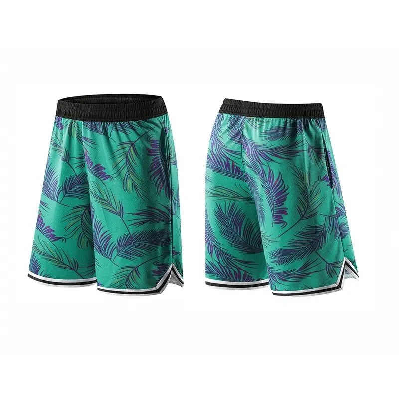 Men's Basketball Sports Elastic Waist Board Shorts with Print - SF1559