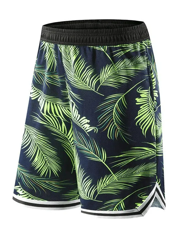 Men's Basketball Sports Elastic Waist Board Shorts with Print - SF1559