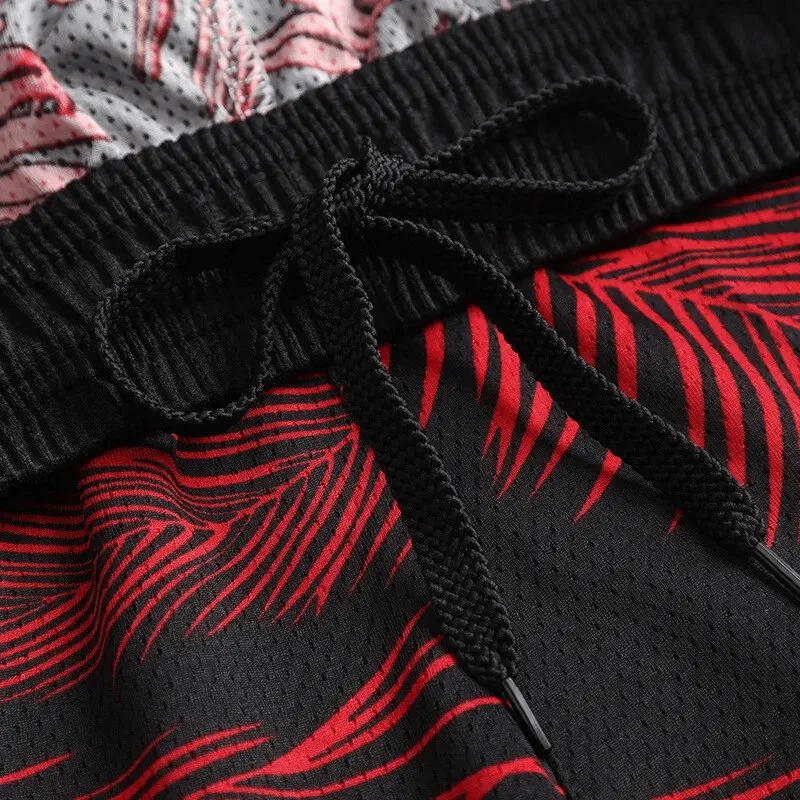 Men's Basketball Sports Elastic Waist Board Shorts with Print - SF1559