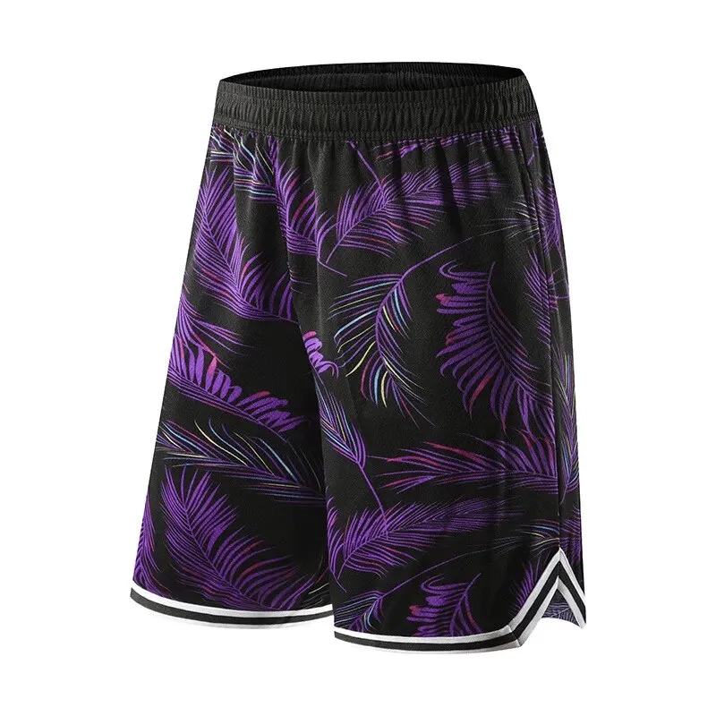 Men's Basketball Sports Elastic Waist Board Shorts with Print - SF1559