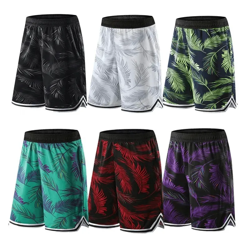 Men's Basketball Sports Elastic Waist Board Shorts with Print - SF1559