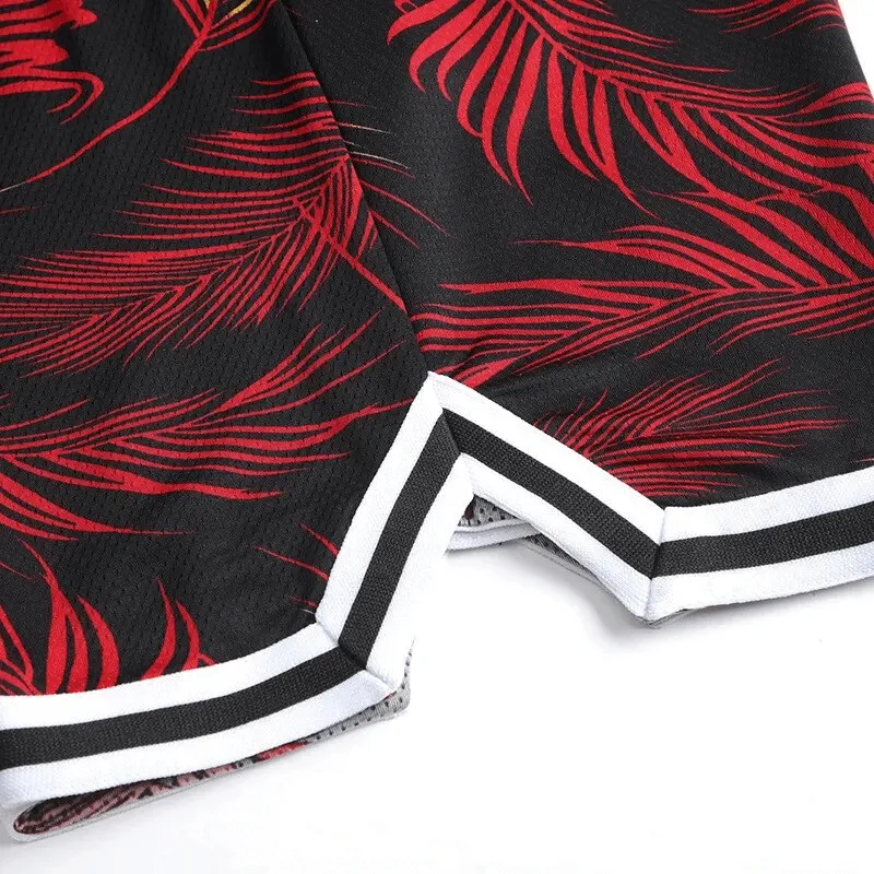 Men's Basketball Sports Elastic Waist Board Shorts with Print - SF1559