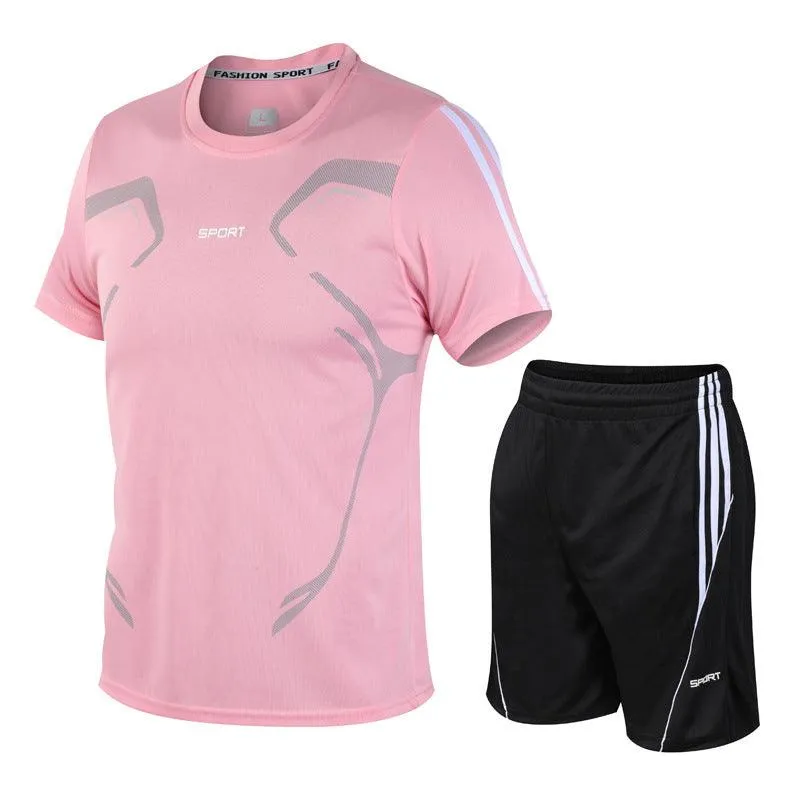 Men's Sports Set Fitness Short Sleeve T-Shirt