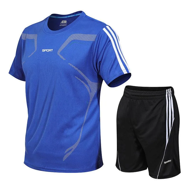 Men's Sports Set Fitness Short Sleeve T-Shirt