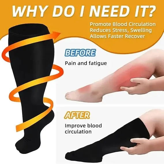 Men/Women Plus size Extra Large Compression Socks