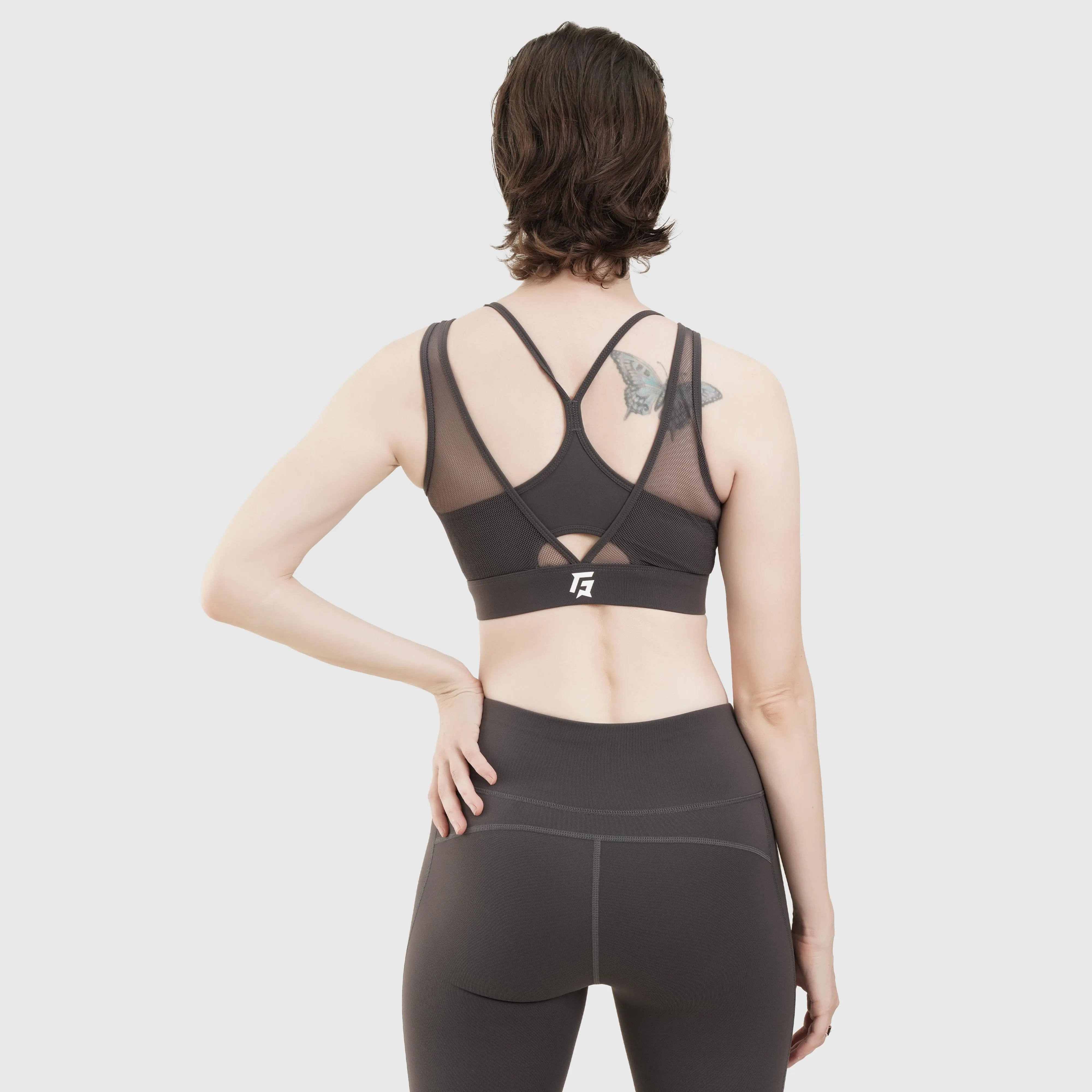 Mesh Sports Bra (Charcoal)