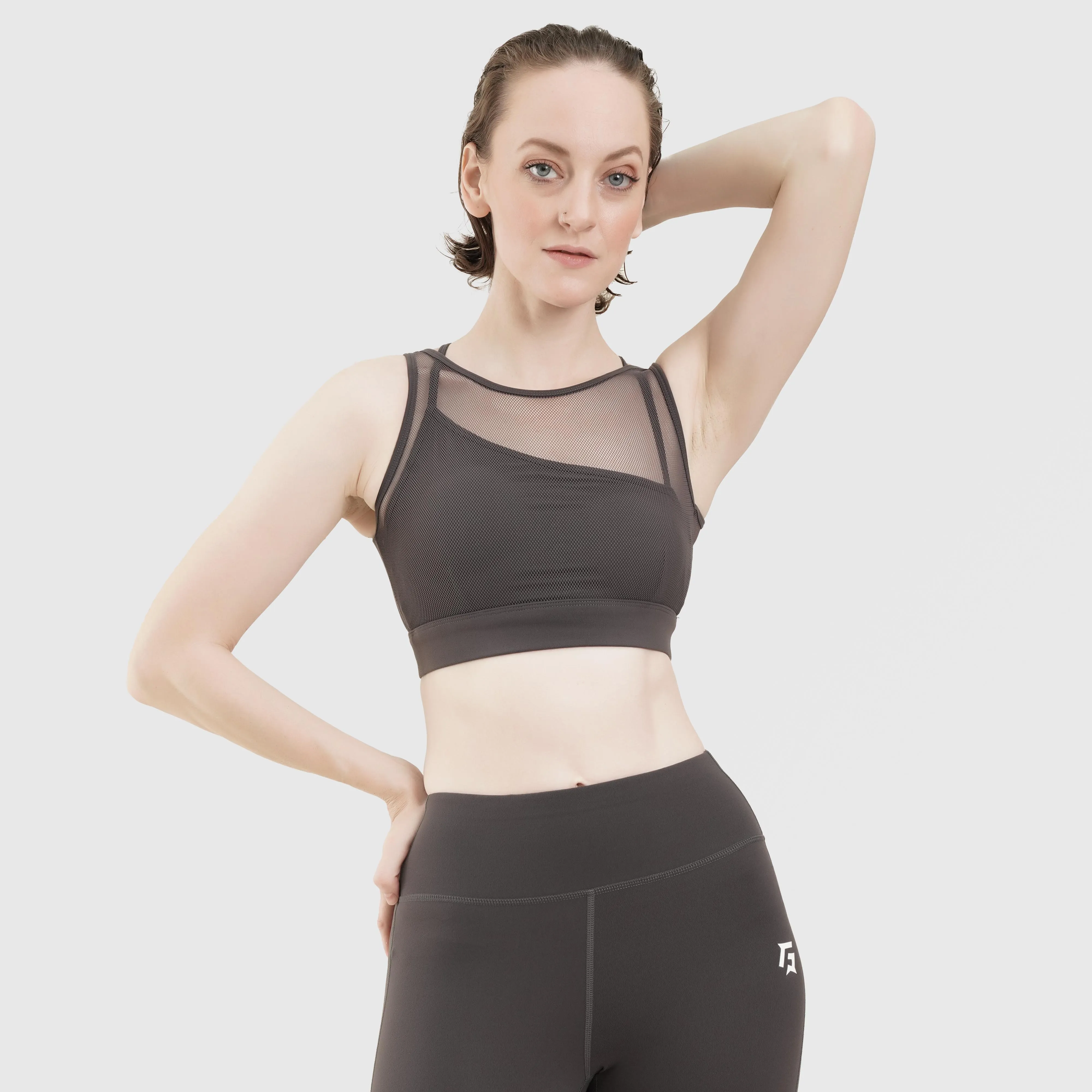 Mesh Sports Bra (Charcoal)