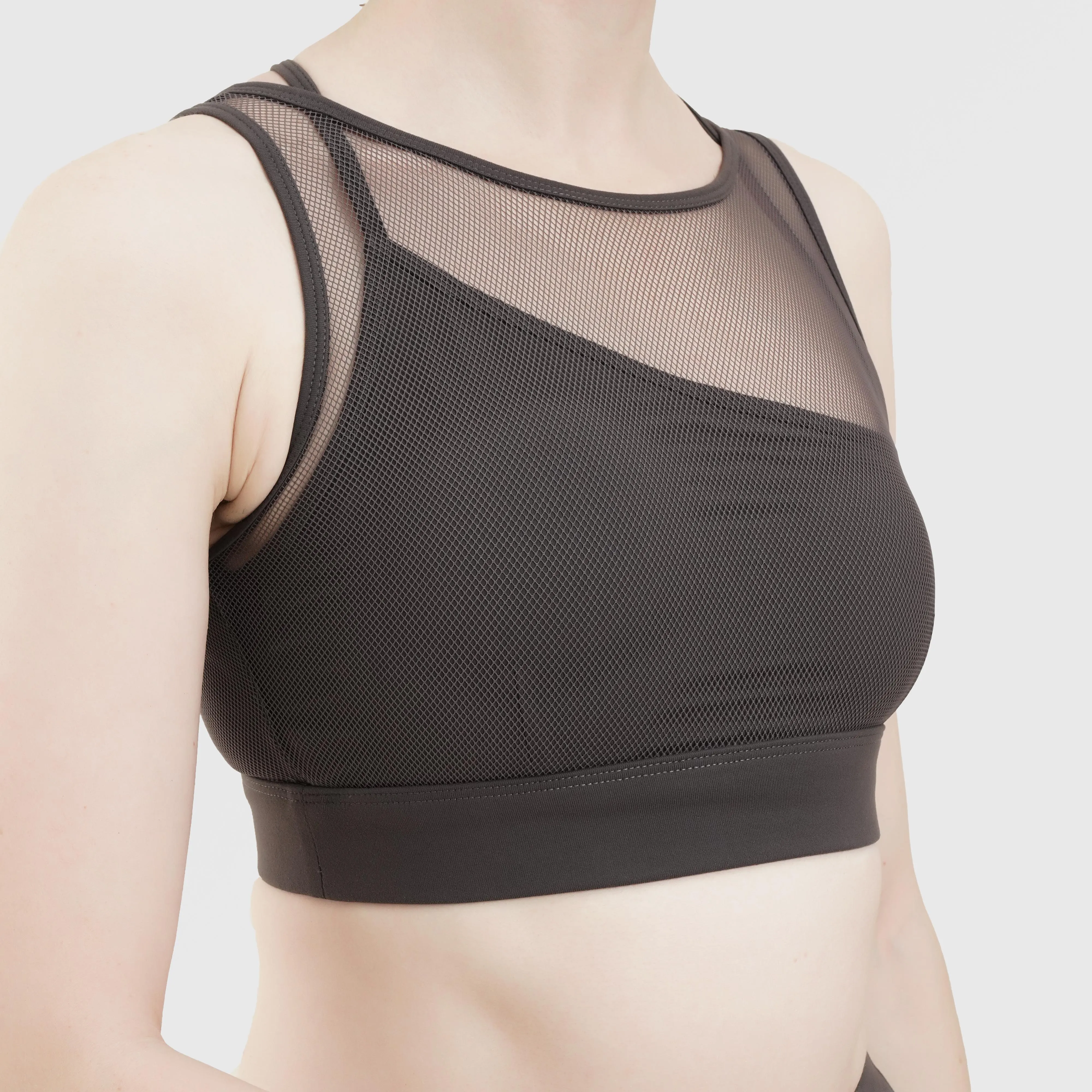 Mesh Sports Bra (Charcoal)