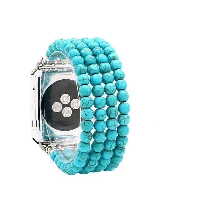 Natural Stone Watchband  Turquoise Elastic Watch Strap Replacement