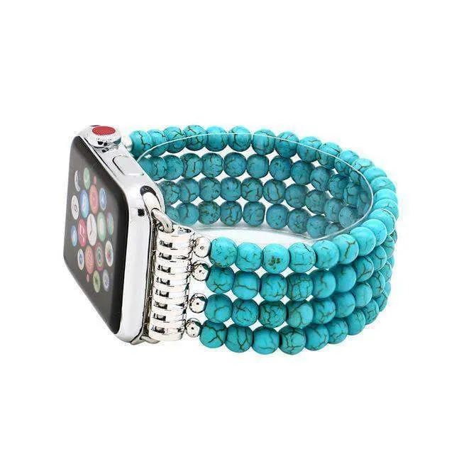 Natural Stone Watchband  Turquoise Elastic Watch Strap Replacement