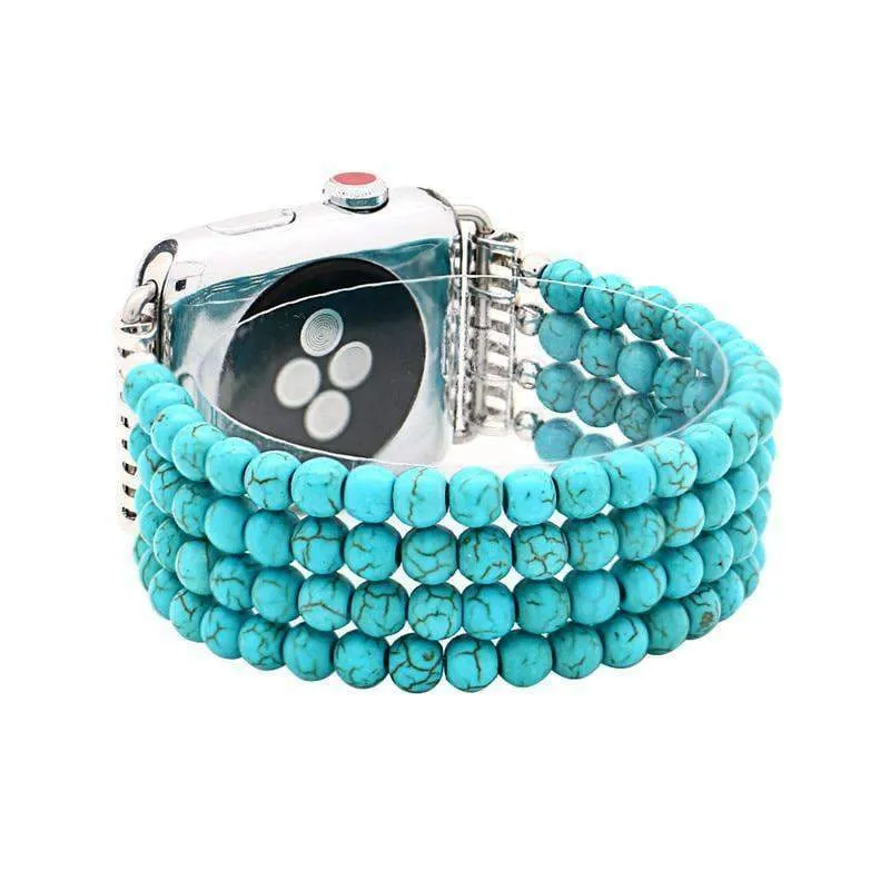 Natural Stone Watchband  Turquoise Elastic Watch Strap Replacement