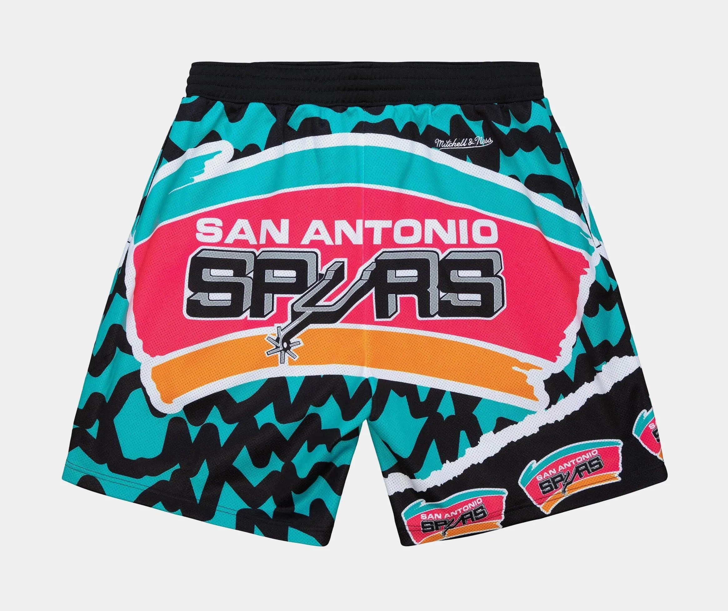 NBA San Antonio Spurs Jumbotron 2.0 Sublimated Shorts Mens Shorts (Black/Blue)