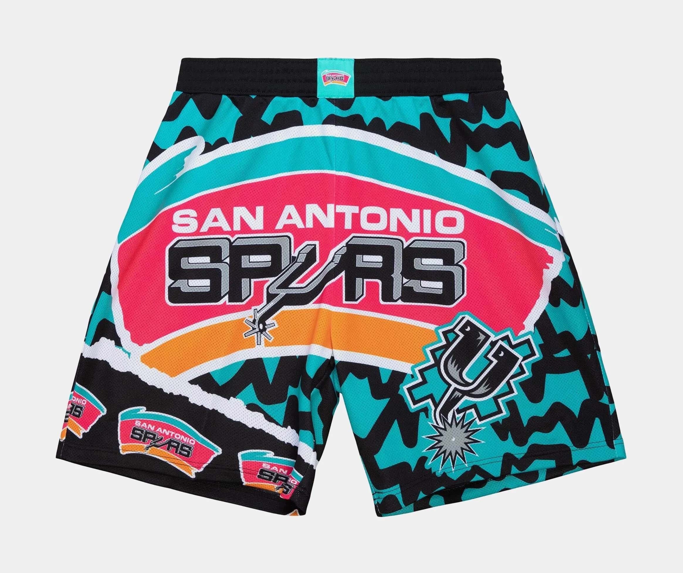 NBA San Antonio Spurs Jumbotron 2.0 Sublimated Shorts Mens Shorts (Black/Blue)