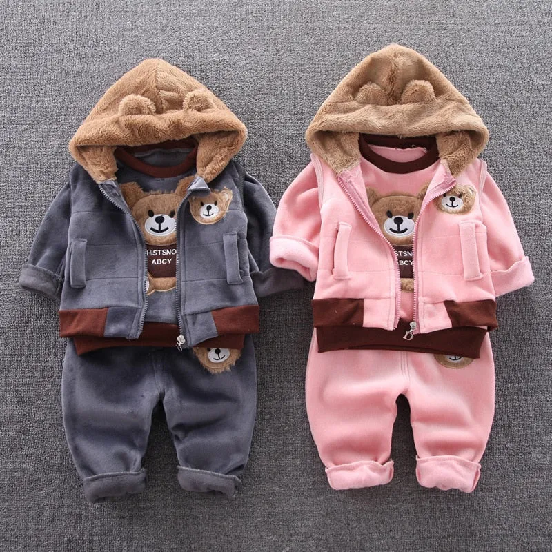 New 2023-Fashion Baby Unisex Fall/Winter Warm  Sport Outfit