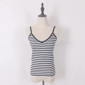 New knitted Striped Tank Tops Women Summer Camisole Vest simple Stretchable Ladies V Neck Slim Sexy Strappy Camis Tops  A-002