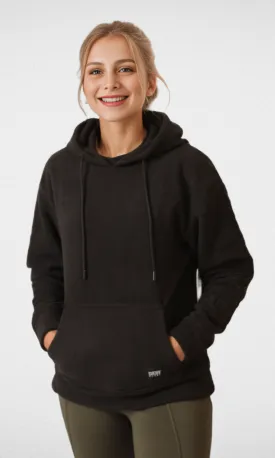 (ORIGINAL) DKNY Hoodie With Side Logo - Black