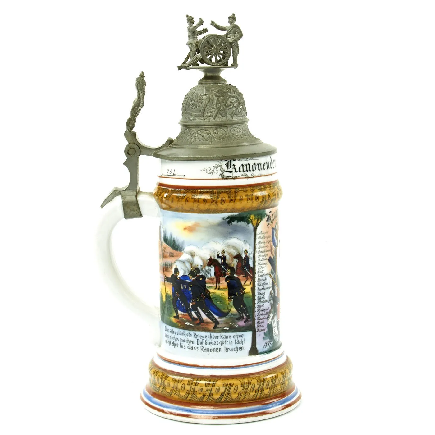 Original WWI Imperial German Regimental Beer Stein Collection - Set of Four