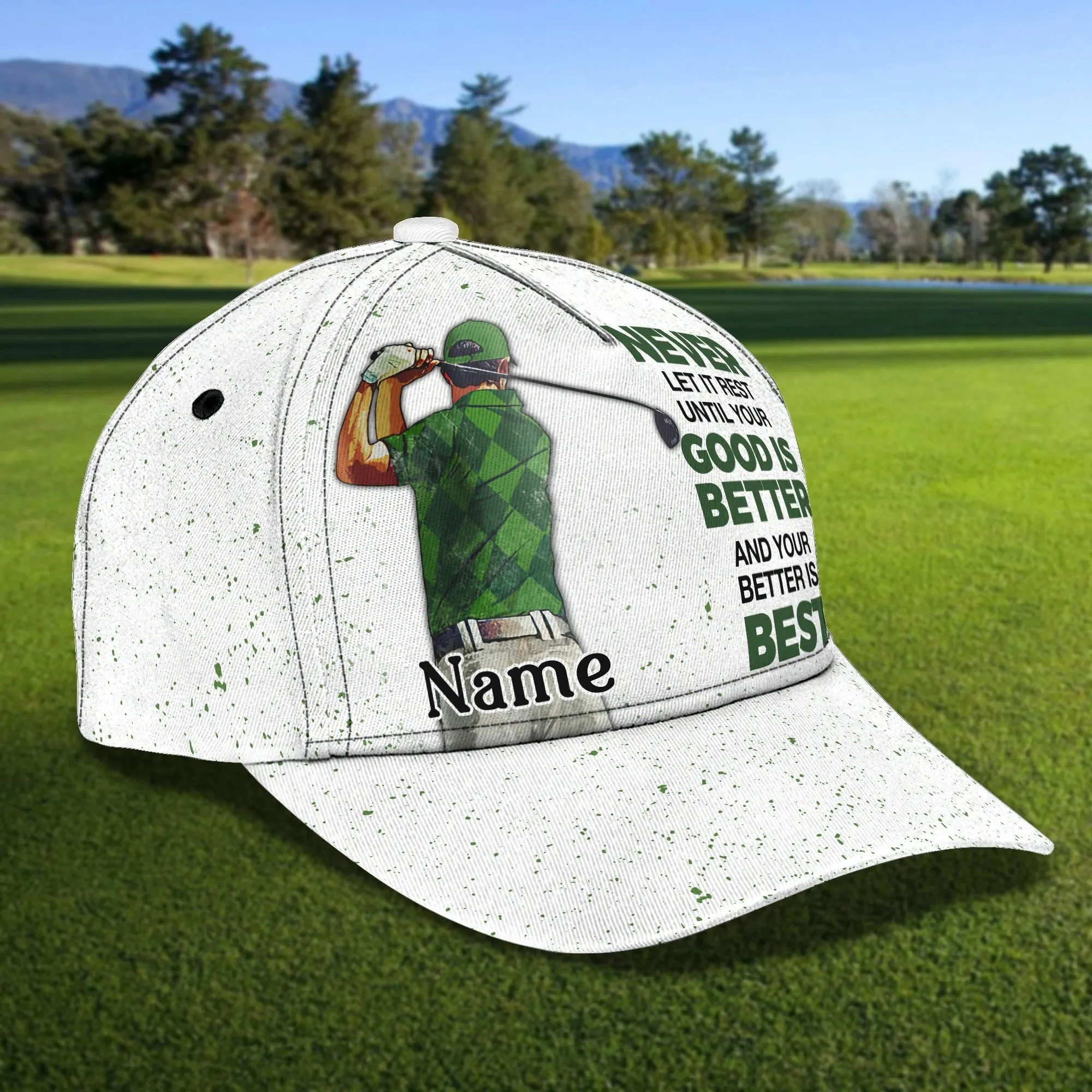 Personal With Name American Baseball Golf Caps, Hat For Golfer Man, Birthday Present To Golf Lover