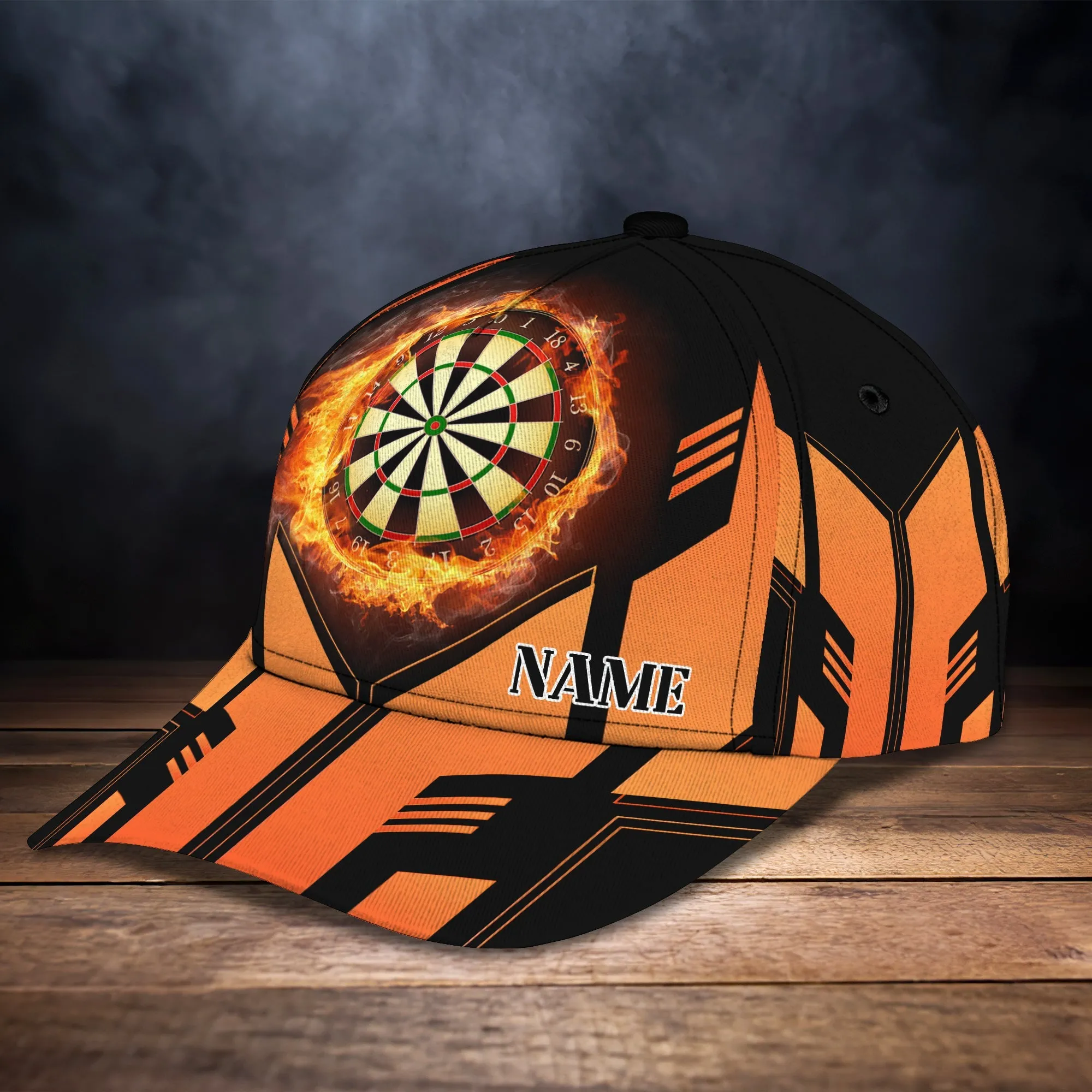 Personalized 3D Full Printed Dart Cap Hat, Dart on Fire Classic Cap, Cap for Dart Lover