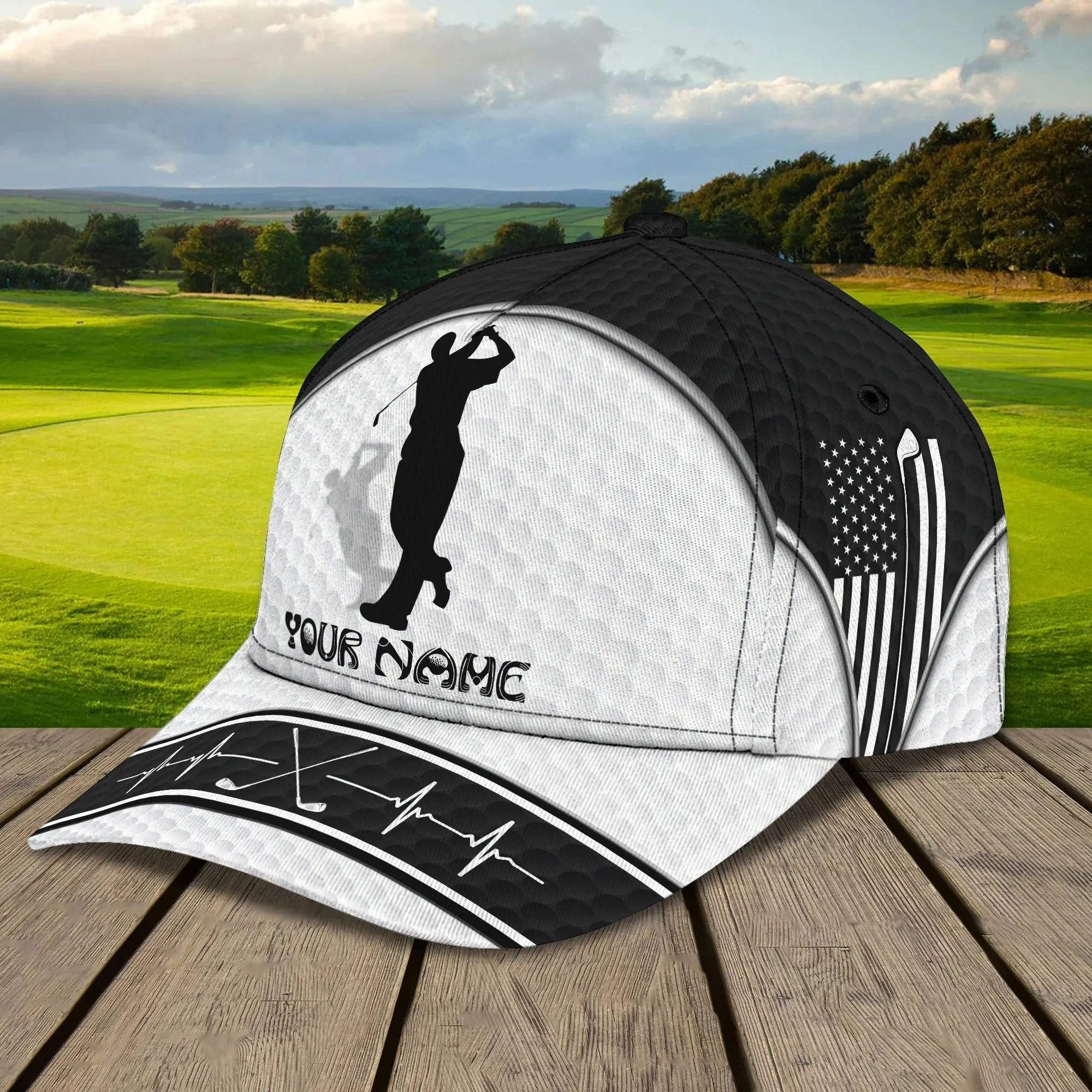 Personalized 3D Full Printing Cap Hat For Golf Men, American Golf Cap, Golf Hat Summer