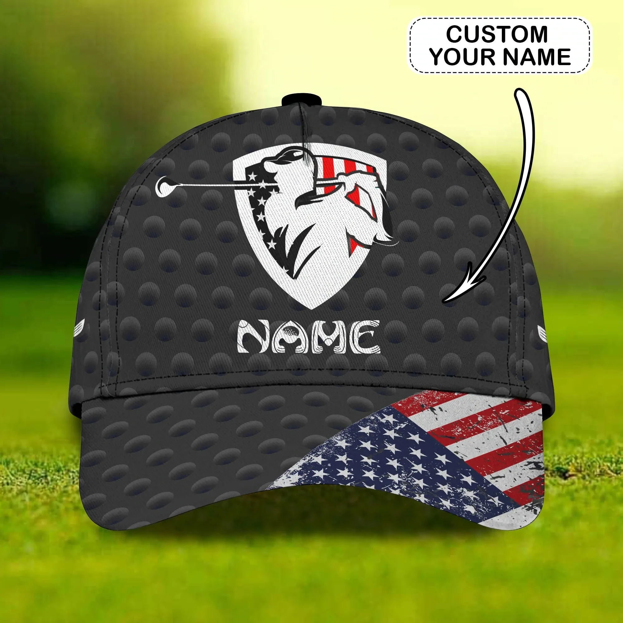 Personalized 3D Full Printing Cap Hat For Golf Men, American Golf Cap, Golf Hat Summer