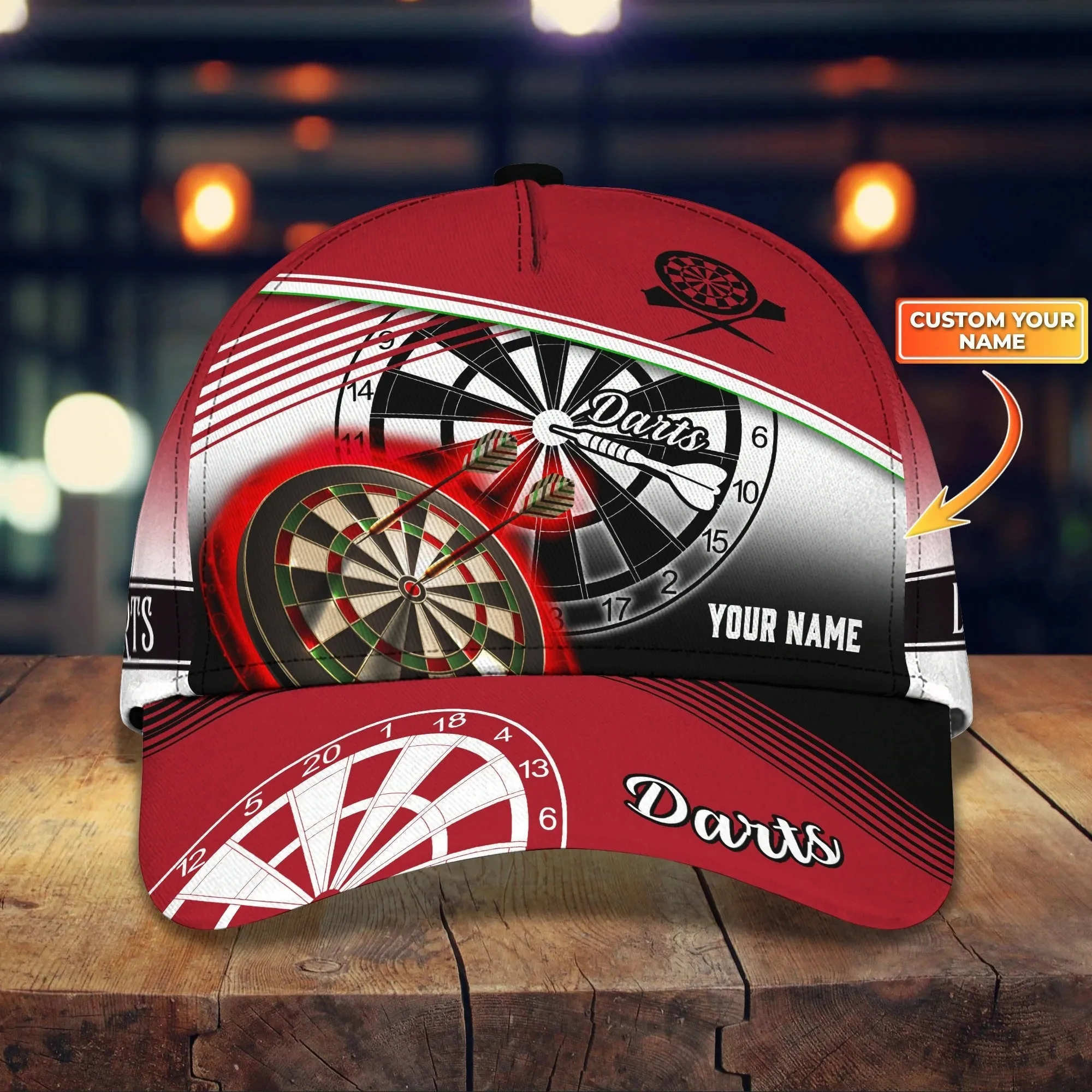 Personalized Baseball Full Print Dart Cap Hat For Men And Woman, Darts Cap For My Boy Friends, Gift To Darter