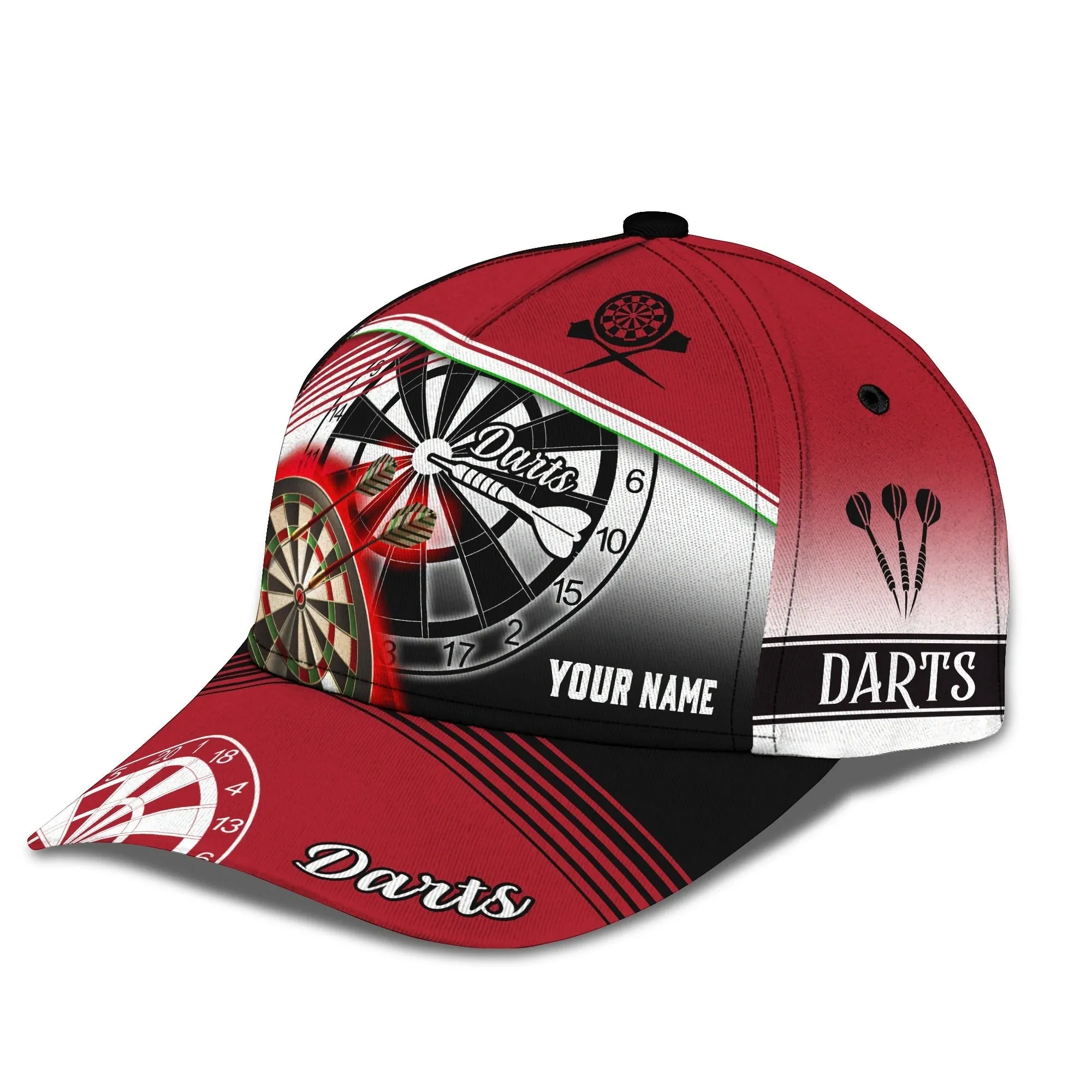 Personalized Baseball Full Print Dart Cap Hat For Men And Woman, Darts Cap For My Boy Friends, Gift To Darter