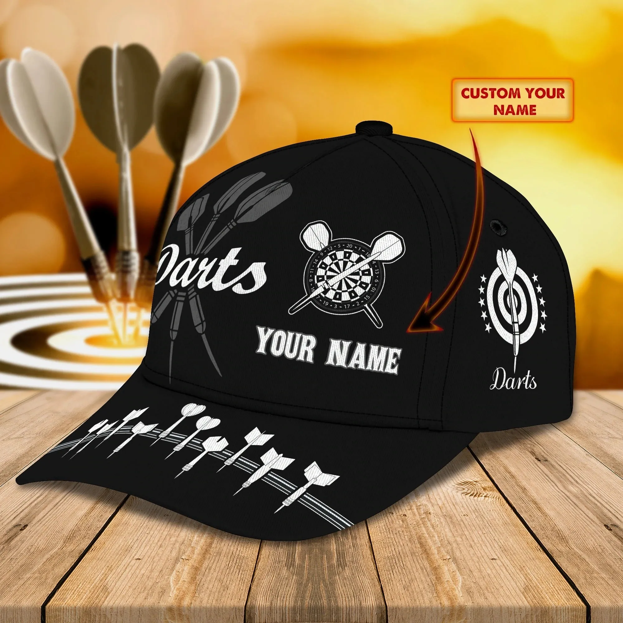 Personalized Dart Baseball Cap Full Printing, Dart Hat For Men And Woman, To My Friend Darter Cap Hat, Darter Cap