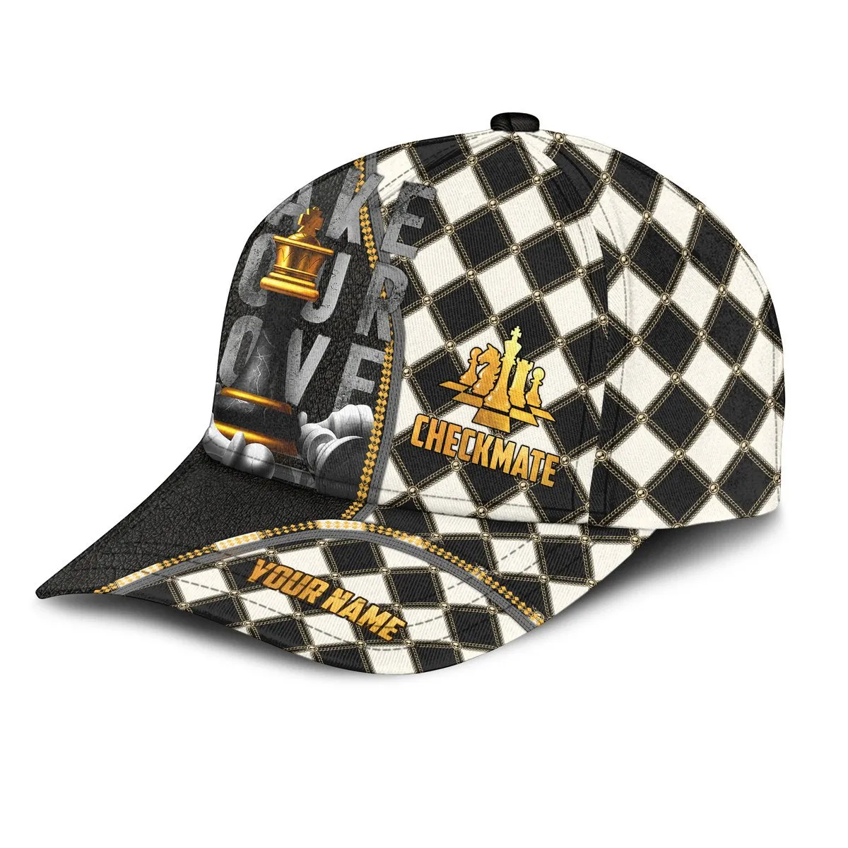 Personalized Name Chess Classic Cap, Make Your Move Checkmate Cap Chess, Hat for Chess Player