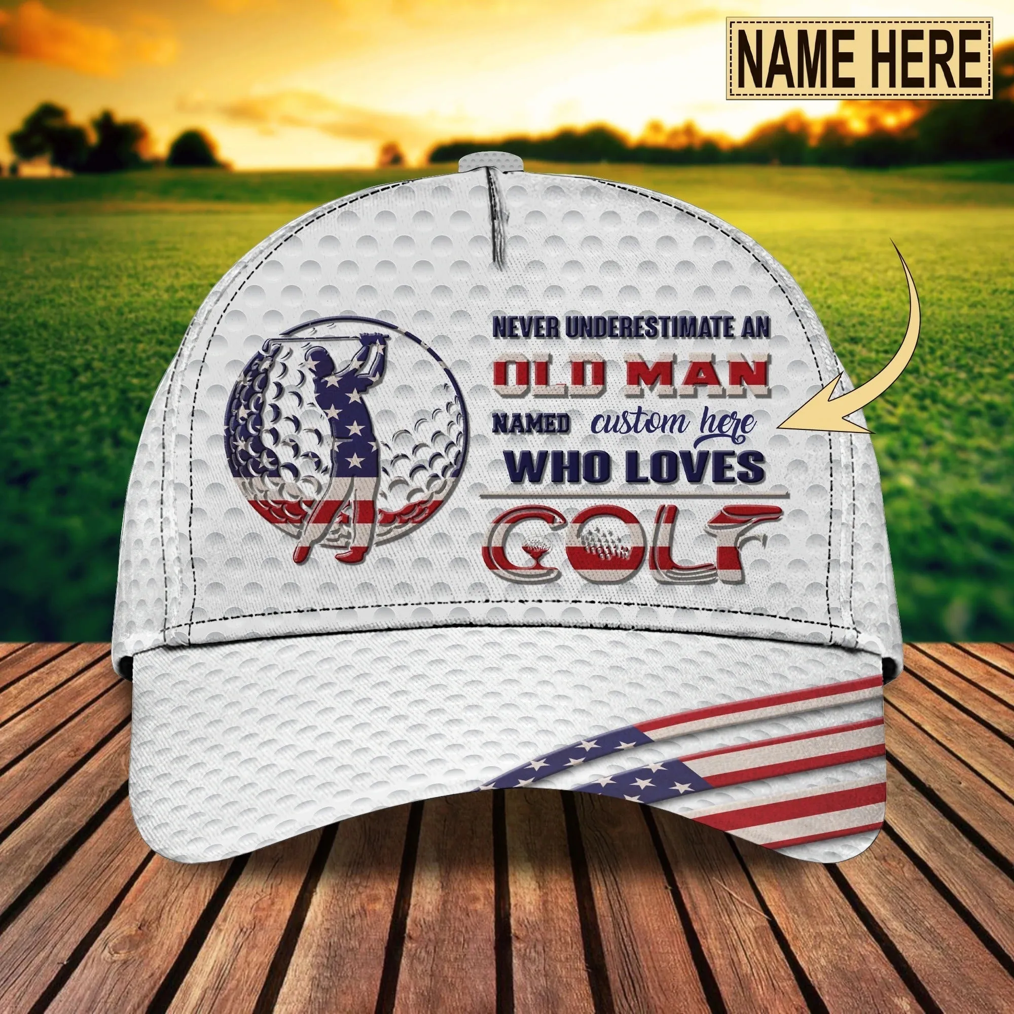 Personalized With Name A 3D Classic Cap For Dad Golfer, Father Day Cap For Dad Golf, Dad Golfer Gift