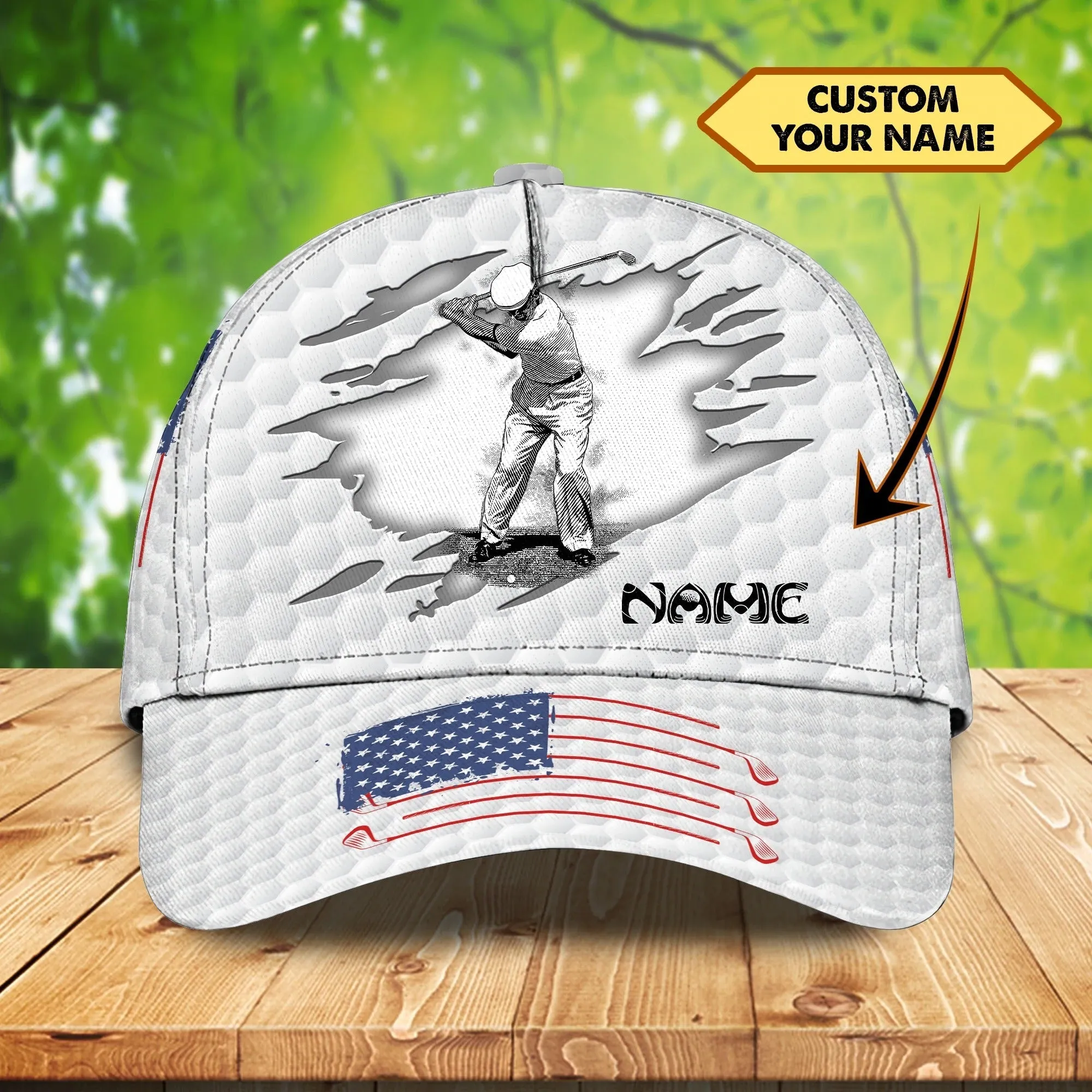 Personalized With Name A 3D Classic Cap For Dad Golfer, Father Day Cap For Dad Golf, Dad Golfer Gift