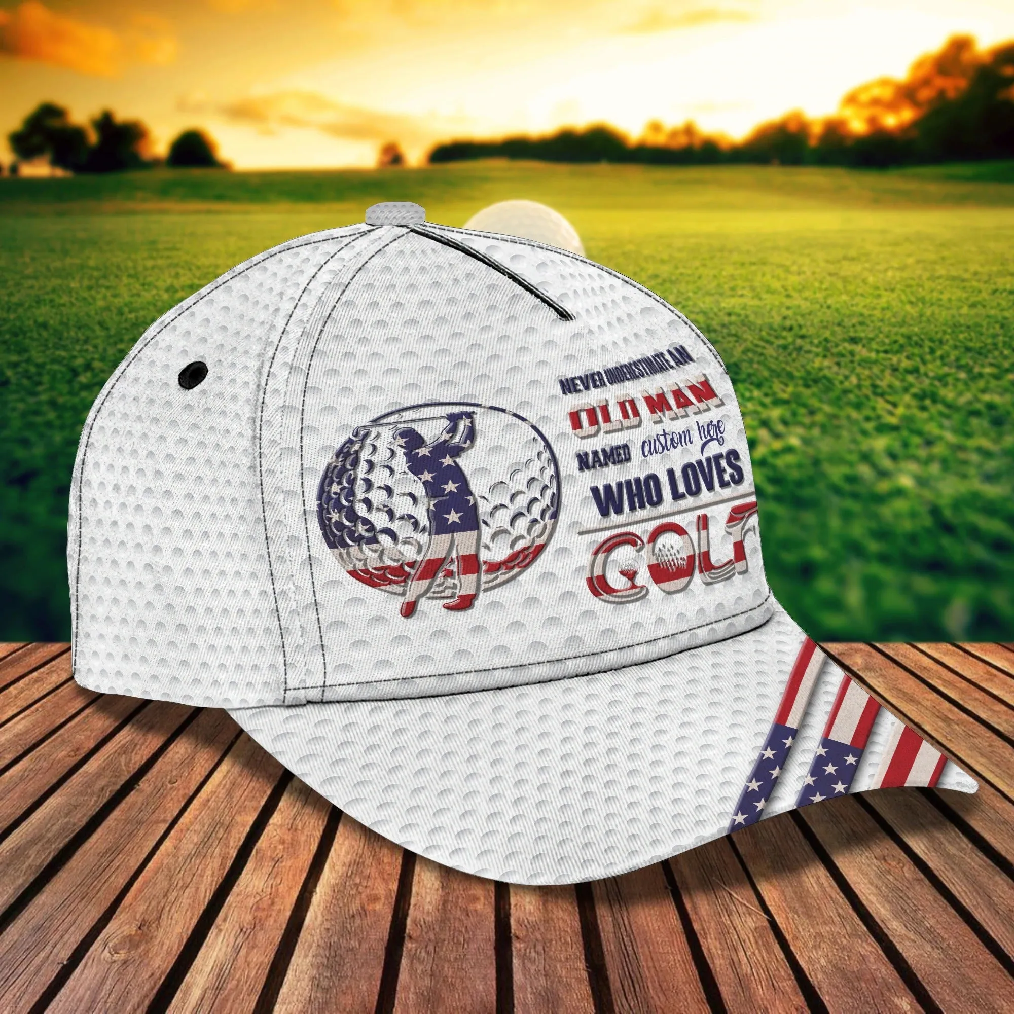 Personalized With Name A 3D Classic Cap For Dad Golfer, Father Day Cap For Dad Golf, Dad Golfer Gift