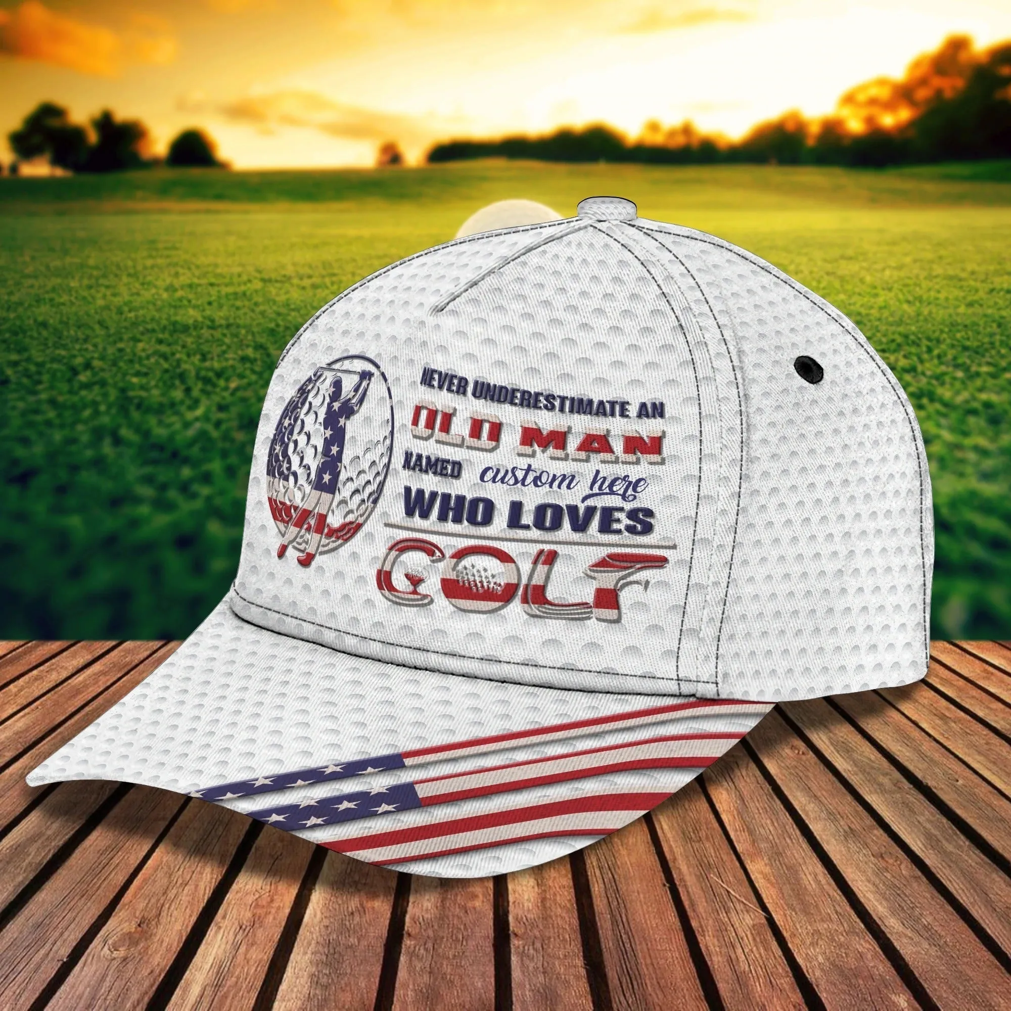 Personalized With Name A 3D Classic Cap For Dad Golfer, Father Day Cap For Dad Golf, Dad Golfer Gift