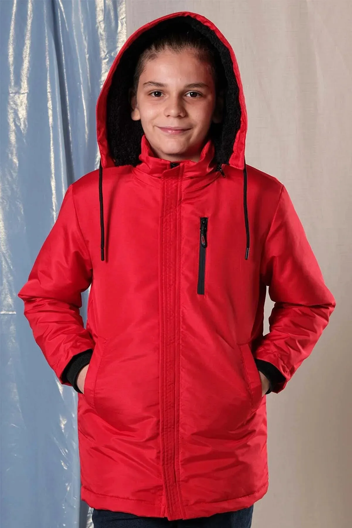 Pina Kids Boy's Red Thick Long Coat