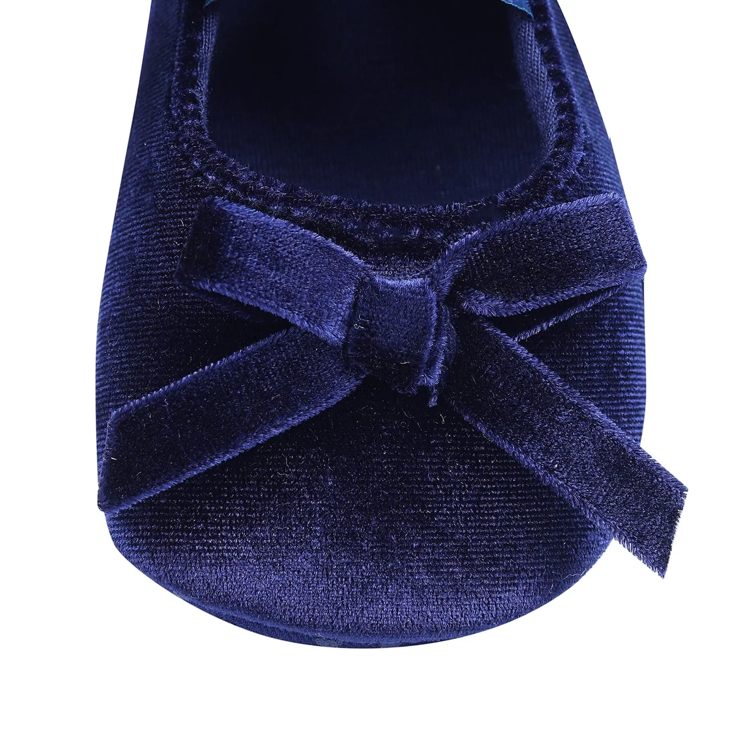 Princess Bowknot Premium Girls Anti-Slip Ballerina Booties - Blue