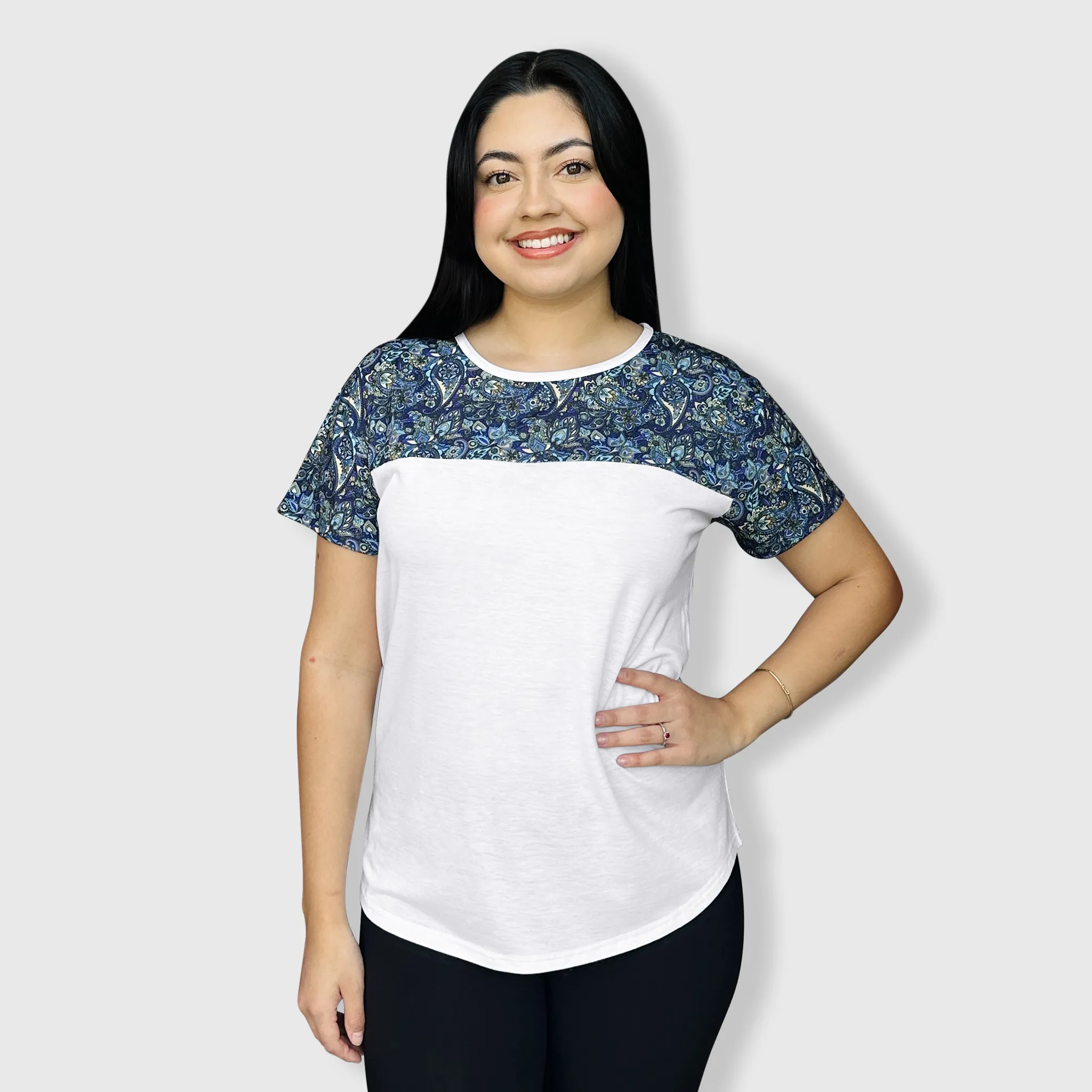 Printed Women Short Sleeve Floral Top