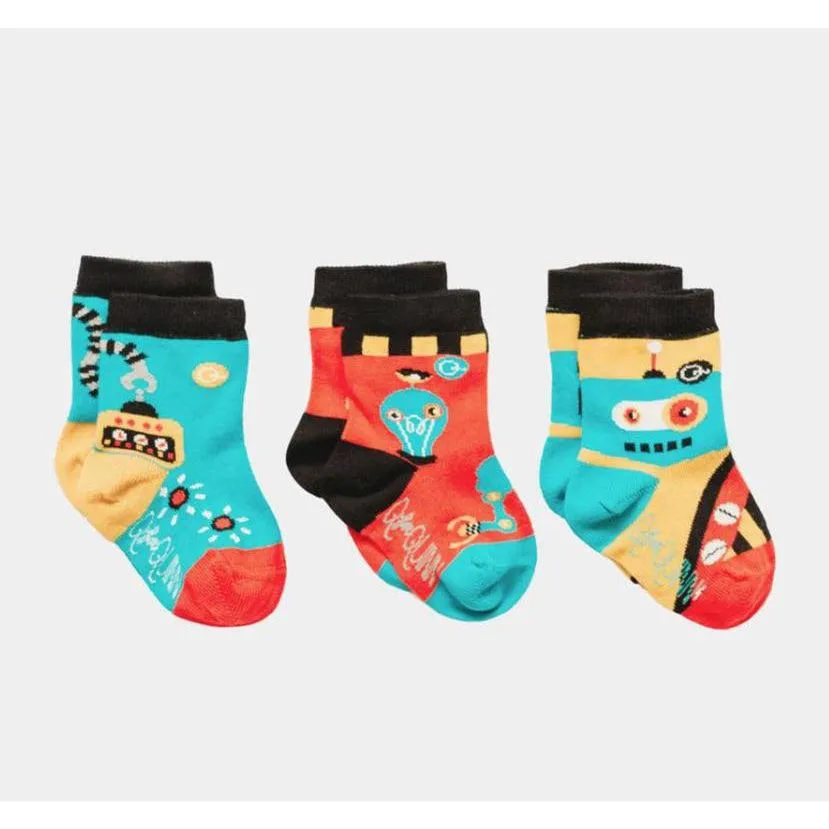 Q For Quinn - Organic Socks, Inside A Robot (3 pairs)