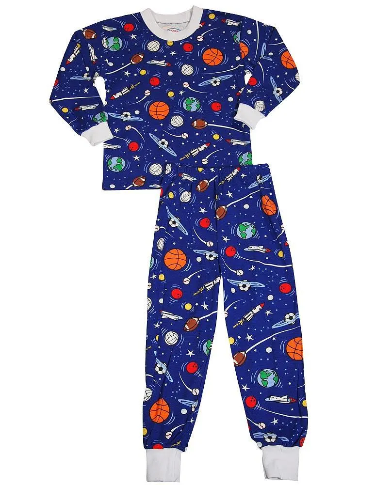 Sara's Prints Boys Girls Unisex Kids Long Sleeve 2 Piece Pajama Set, 32831