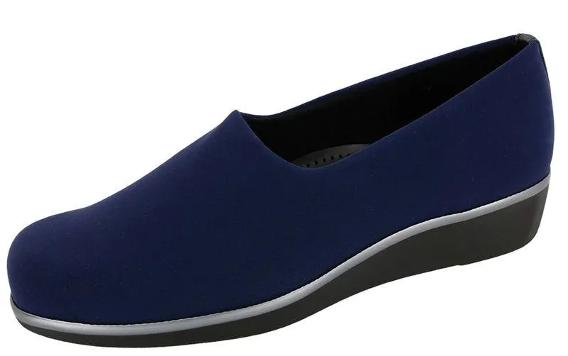 SAS WOMENS Bliss Slip On Wedge- NAVY Made in USA Brandy's Shoes