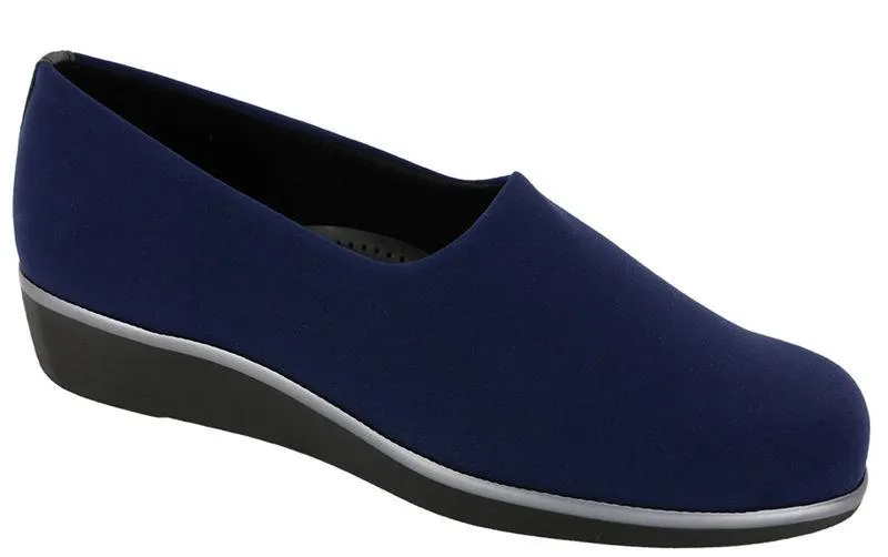 SAS WOMENS Bliss Slip On Wedge- NAVY Made in USA Brandy's Shoes