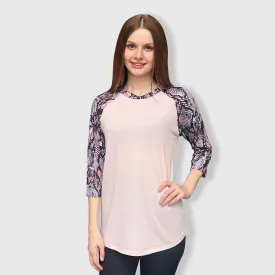 Snake Print Pink Polyester Top