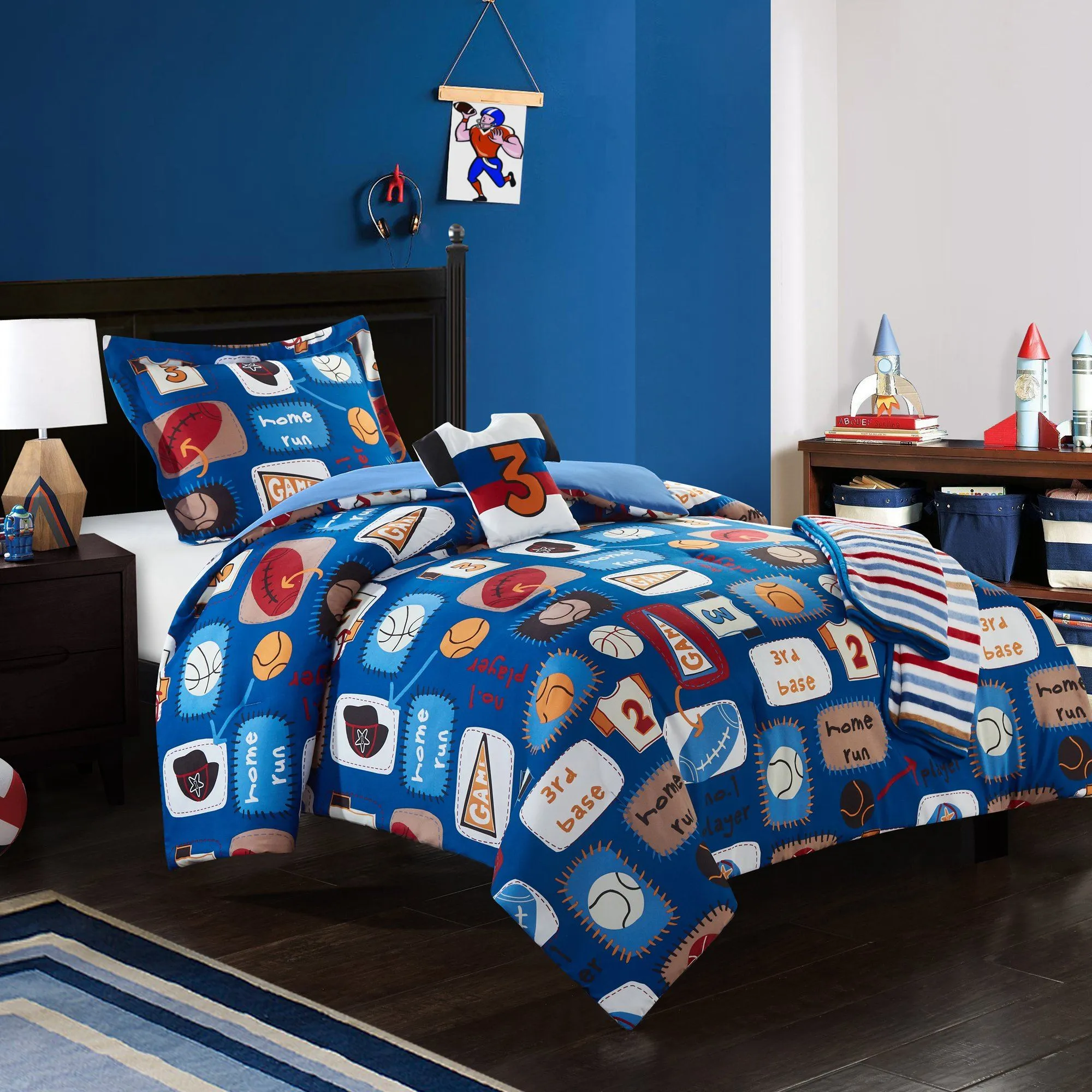 Sport - 5 Piece Twin Kids Comforter Set