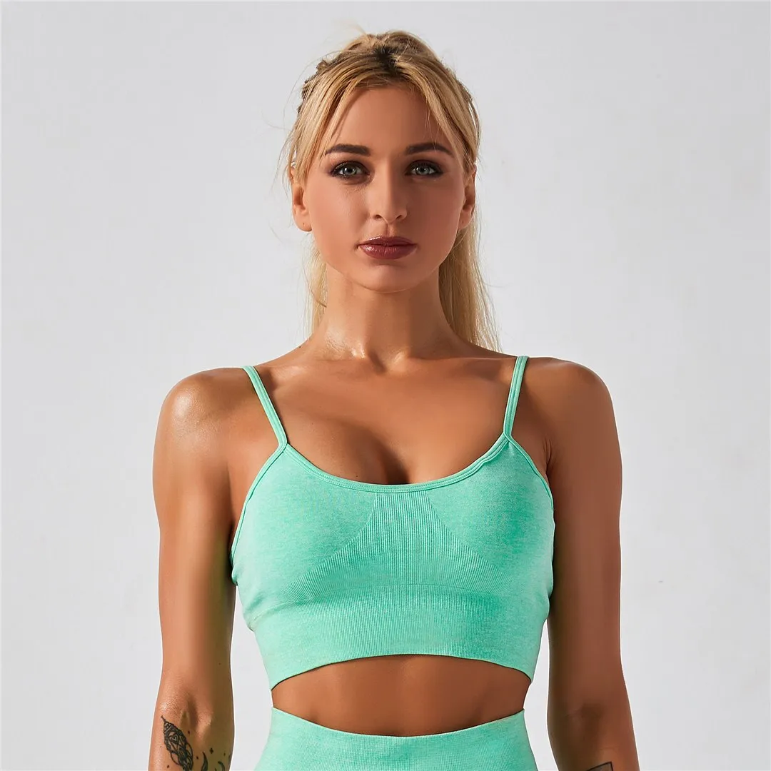 Sports Bra 8 Colors Women Padded Push up Yoga Fitness Daily Wear High Stretch Bra Seamless Sports Top for Running Yoga Gym A012B