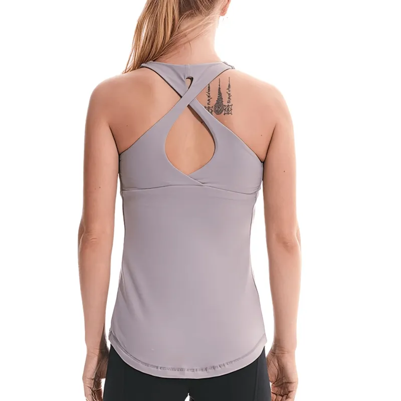 Sports Elastic Tight Women's Cross-Back Yoga Tank - SF1276