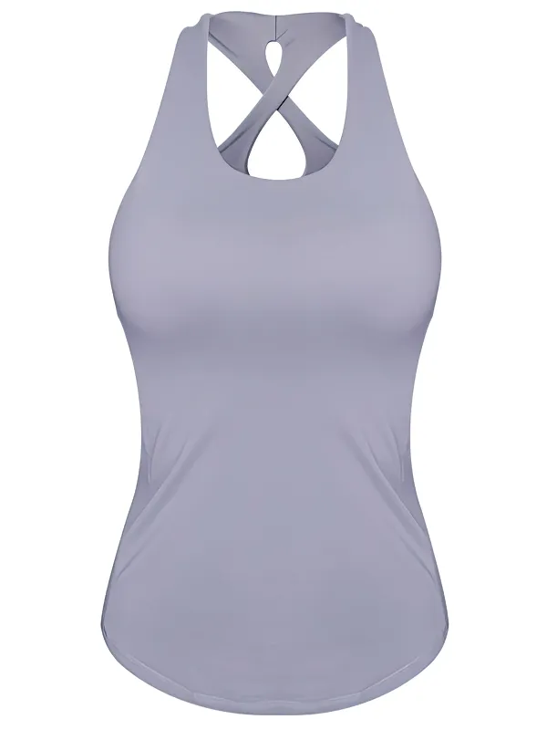 Sports Elastic Tight Women's Cross-Back Yoga Tank - SF1276