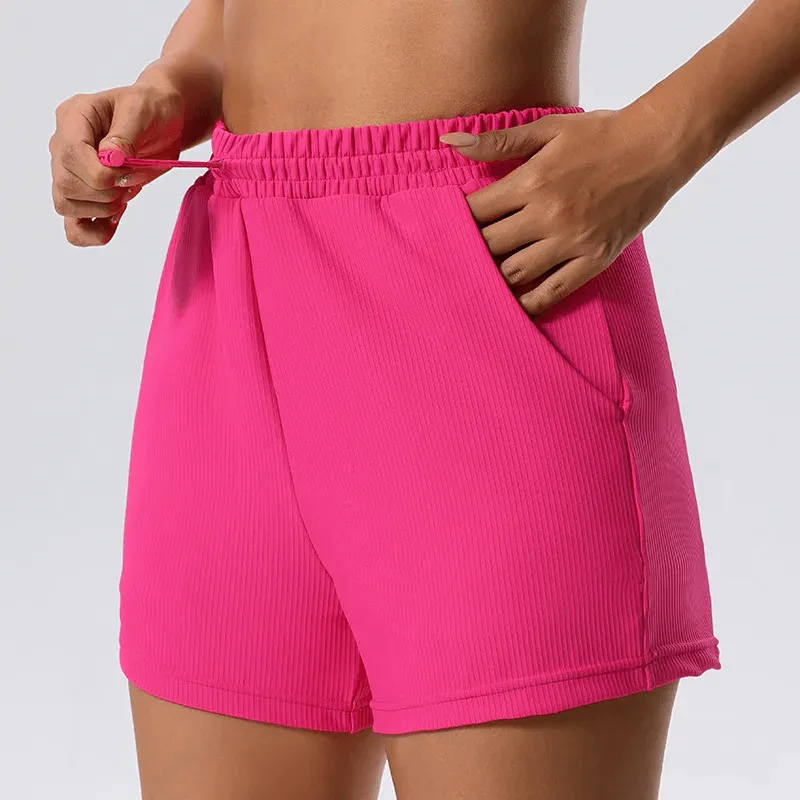 Stylish Elegant Women's Ribbed Yoga Shorts - SF2206