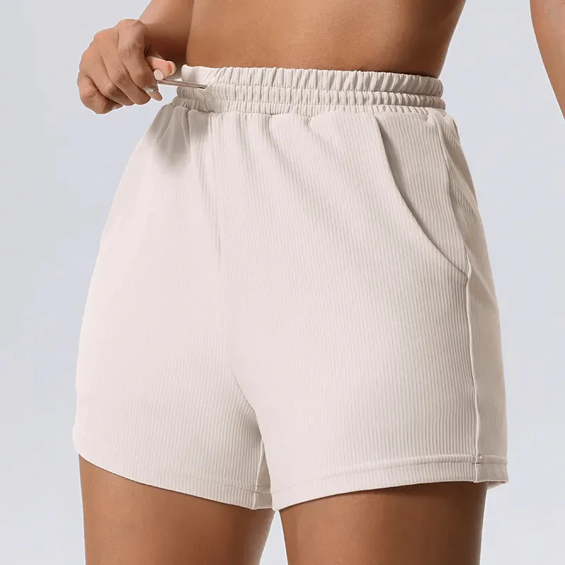 Stylish Elegant Women's Ribbed Yoga Shorts - SF2206