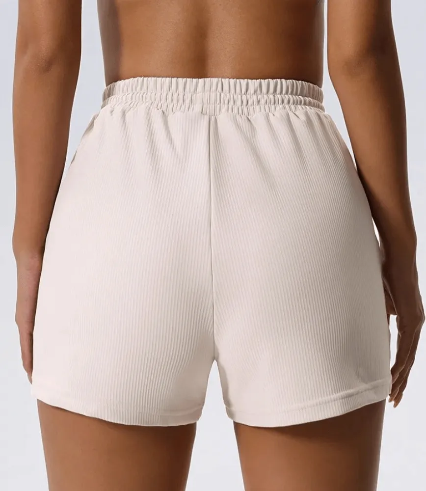 Stylish Elegant Women's Ribbed Yoga Shorts - SF2206