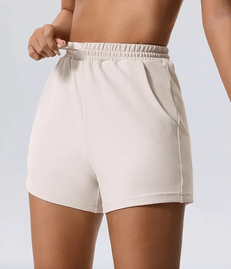 Stylish Elegant Women's Ribbed Yoga Shorts - SF2206