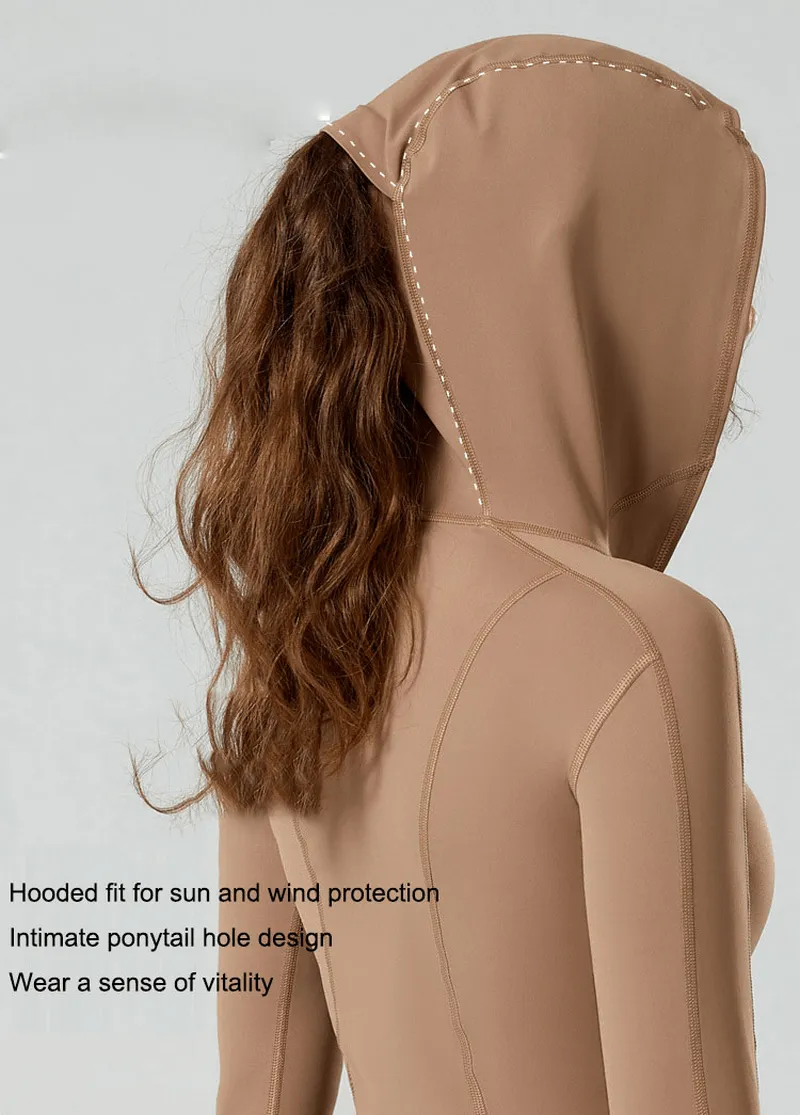 Stylish Sports Women's Top with Long Sleeves and Hood - SF1430